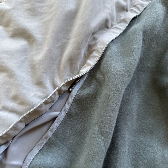 Vintage London Fog Trench Coat 8P Gray Suede Feel Zip Liner Belted Shoulder Pads - Picture 7 of 11